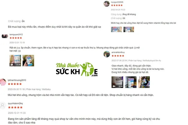 Phản hồi của nguời d&ugrave;ng thuốc bổ tăng sức đề kh&aacute;ng cho trẻ WellBaby