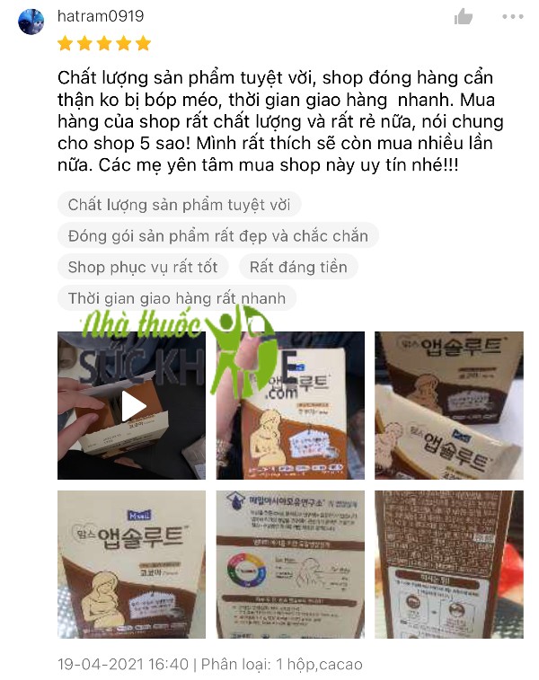 Đ&aacute;nh gi&aacute; của người d&ugrave;ng về sữa bầu XO H&agrave;n Quốc&nbsp;
