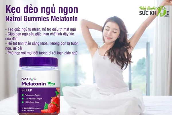Kẹo dẻo hỗ trợ giấc ngủ Natrol Gummies 10mg