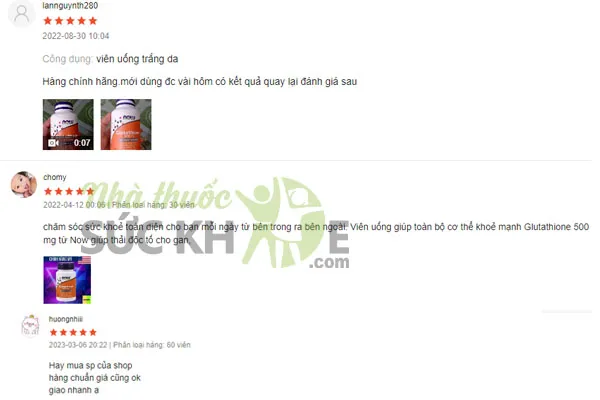 review Vi&ecirc;n uống Glutathione Now 500mg&nbsp;