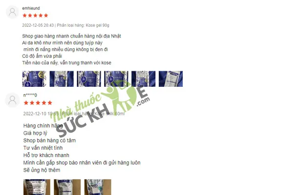 Review kem chống nắng Kosse từ người dùng