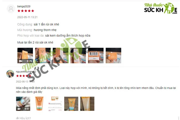 review Kem chống nắng Vichy Idéal Soleil