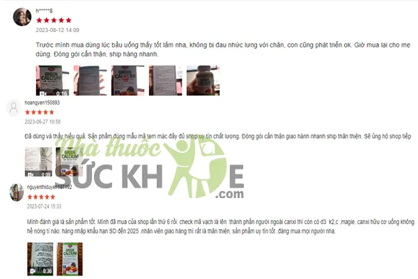Review canxi cho mẹ sau sinh Green Calcium