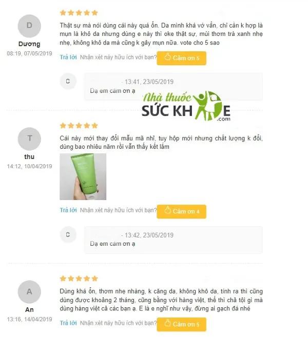 Review sữa rửa mặt trà xanh Innisfree