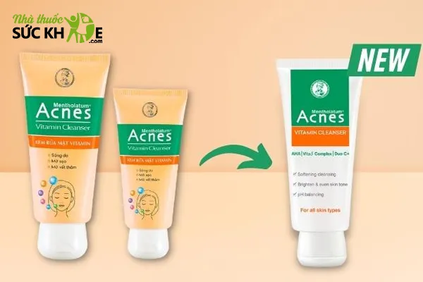 Sữa rửa mặt trị mụn&nbsp; Acnes Vitamin Cleanser