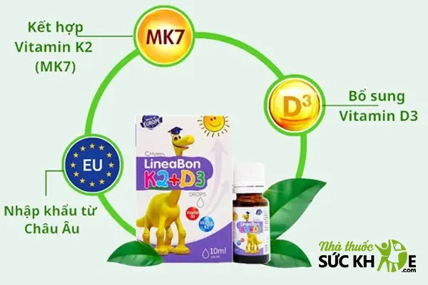Lineabon K2+D3 hỗ trợ ph&aacute;t triển xương chắc khỏe