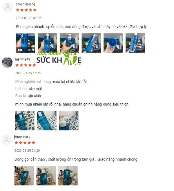 Đánh giá của người dùng về sữa rửa mặt Pháp La Roche Posay