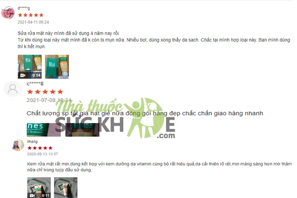 Review sữa rửa mặt trị mụn Acnes Vitamin Cleanser