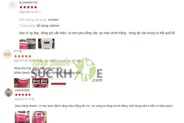 Đ&aacute;nh gi&aacute; của người d&ugrave;ng vi&ecirc;n uống Swisse Women&rsquo;s Ultivite Multivitamin