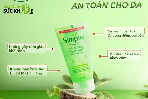 Sữa rửa mặt cho da khô Simple Kind to Skin