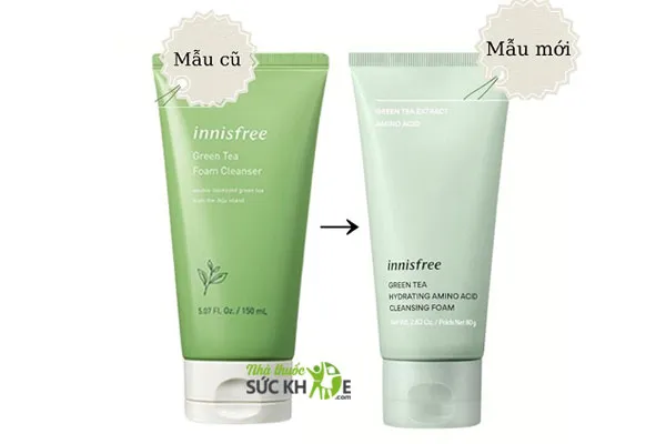 Sữa rửa mặt cho da mụn viêm Innisfree trà xanh Green Tea l