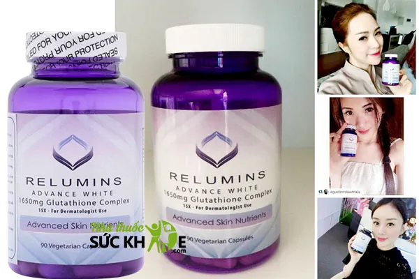 Viên uống trắng da Collagen nhau thai ngựa cao cấp Relumins Advance Whit