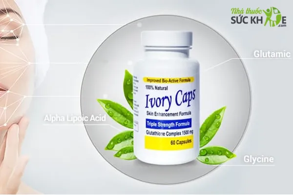 Viên uống trắng da, mờ nám Ivory Caps Glutathione