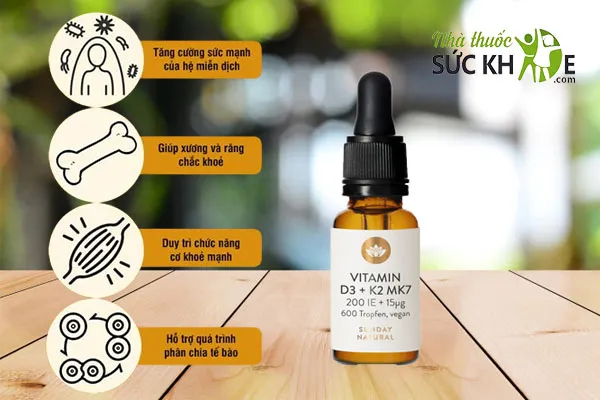 Vitamin D3 K2 Mk7 Đức hỗ trợ bé phát triền xương, răng chắc khỏe