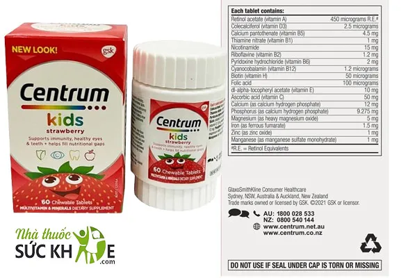 Viên nhai Centrum Kids Strawberry