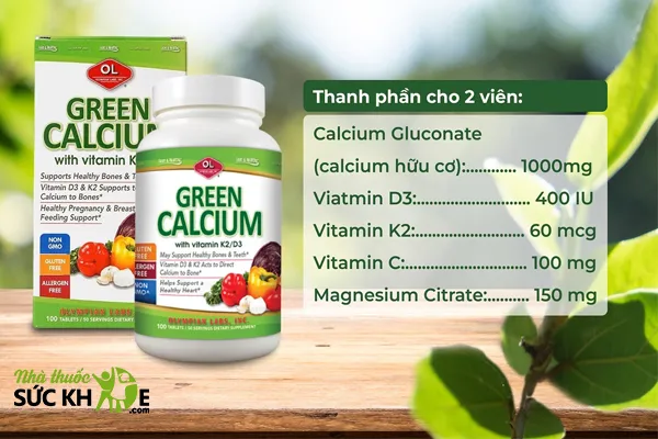 Canxi hữu cơ cho bà bầu Green Calcium